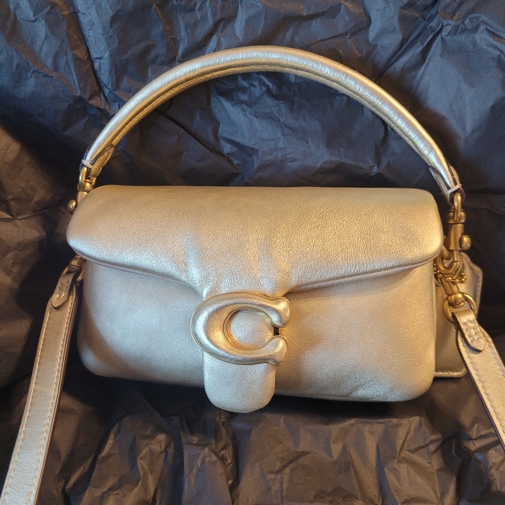 Coach Pillow Tabby 18 in light gold